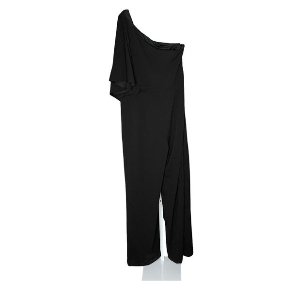 Adrianna Papell One-Shoulder Jumpsuit Black Women’s Sz 8 - Picture 5 of 9